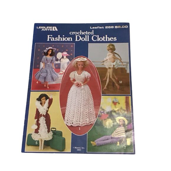 Leisure‎ Arts Crocheted Fashion Doll Clothes Pattern Booklet Leaflet 268 (1983) - Picture 1 of 2